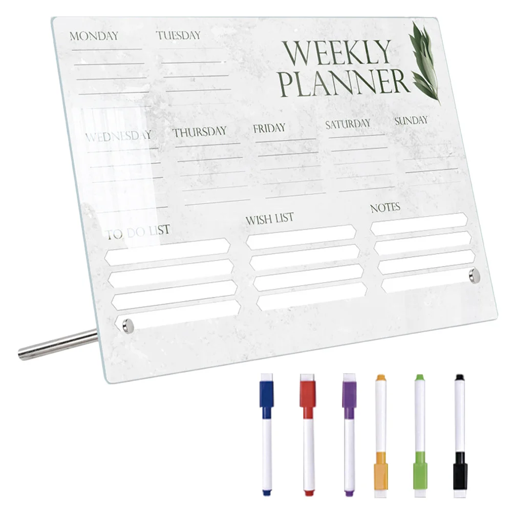 1 مجموعة النبات نمط السبورة مجموعة أقلام الاكريليك مذكرة مجلس متعدد الوظائف المنزل مكتب سطح المكتب الديكور الاكريليك مذكرة المجلس #5