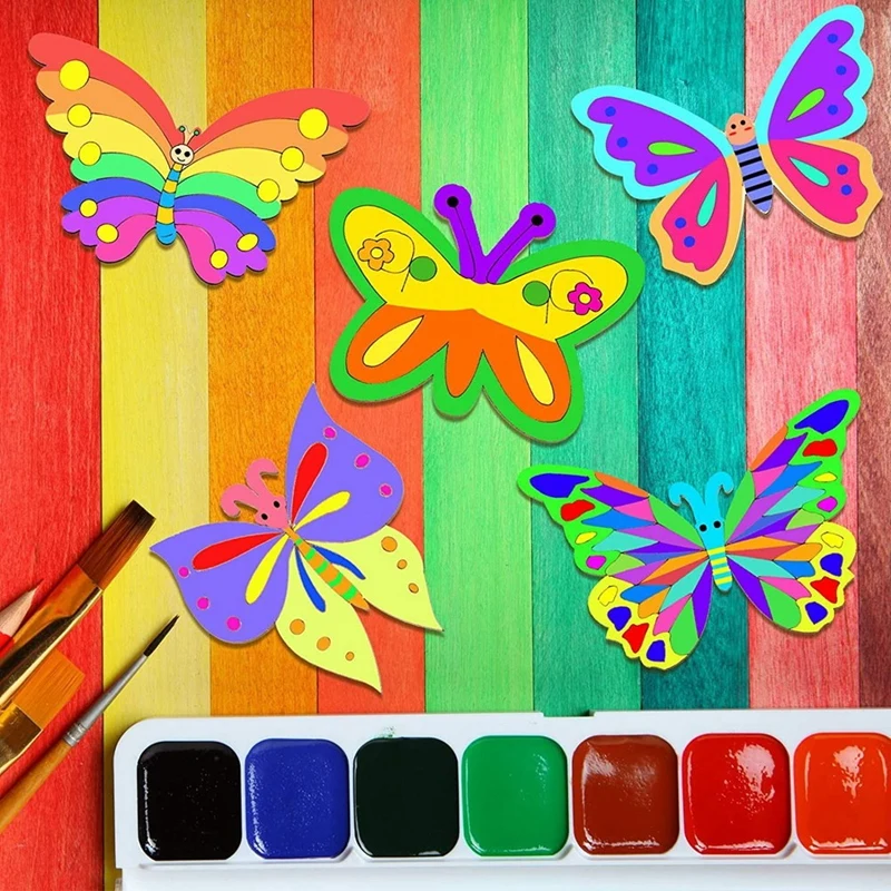 25 Pieces Wooden Butterfly Crafts Unfinished Wooden Butterfly Blank Butterfly Wooden Paint Crafts For Kids Painting