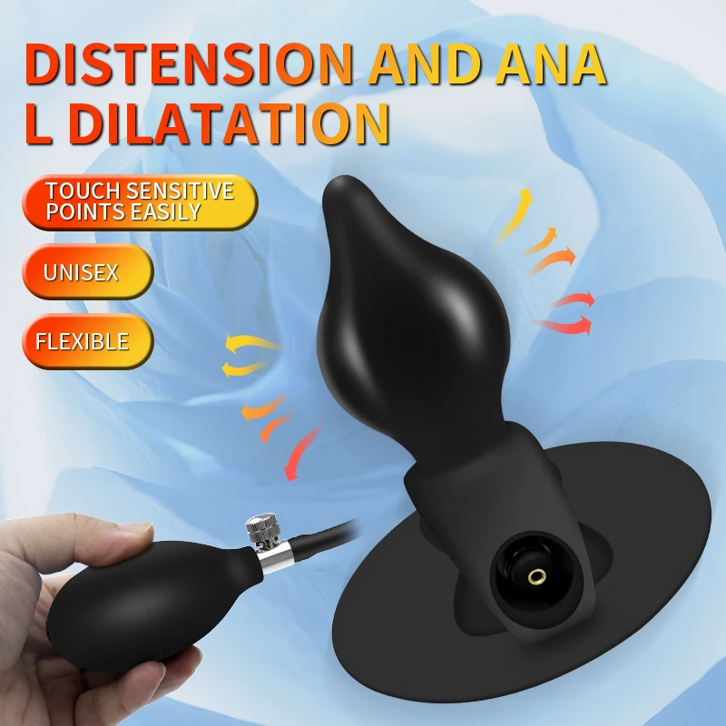 BDSM Inflatable Anal Plug Huge Buttplug Dildo Pump Anal Dilator Expandable Vibrators Masturbators Anal Toys With Suction Cup