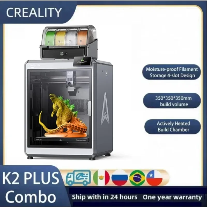 CREALITY K2 PLUS Combo 3D Printer 600mm/S Speed with 4X CFS MultiColor Printing Stable Frame Auto Leveling Direct Drive Extruder