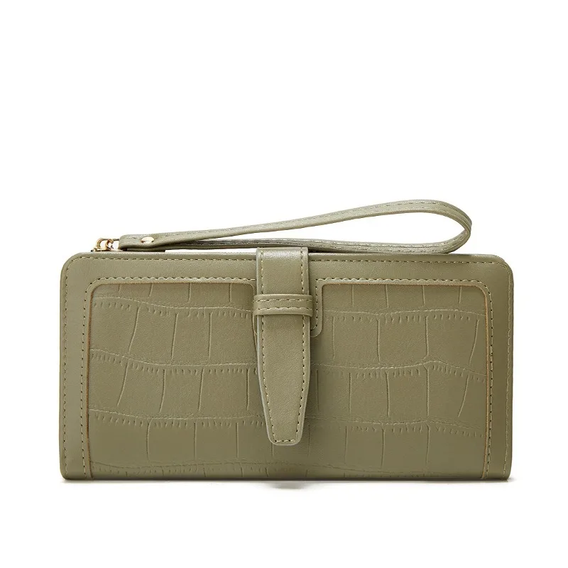 

Кожаные женские кошельки, Длинные складные кошельки с узором и застежкой, Женская однотонная сумка для телефона, женский кошелек, держатель для карт