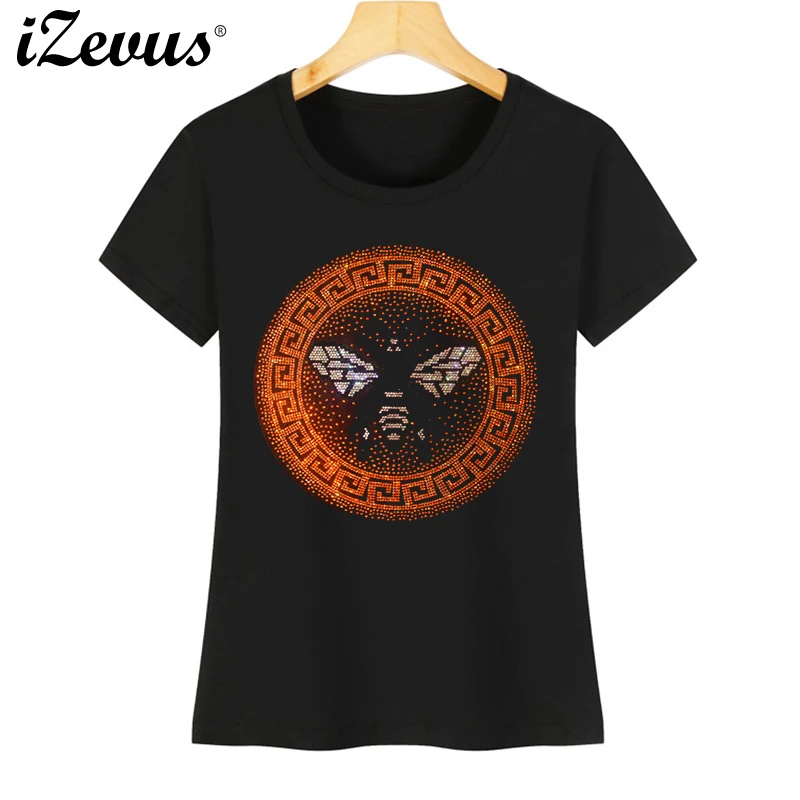 Popular new hot diamond T-shirt Women's casual short-sleeved printed diamond T-shirt series