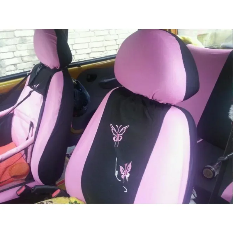 Car Seat Cover Cushion Universal Automobiles Seat Interior Trim Universal Covers Embroidery Style Pink Purple，4pcs/9pcs