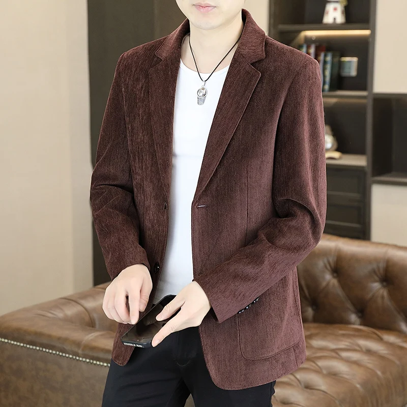 

Spring Autumn Solid Color Suit Jacket for Men Slim Fit Long Sleeve Casual Business Blazers Men‘s Office Social Dress Coats M-4XL