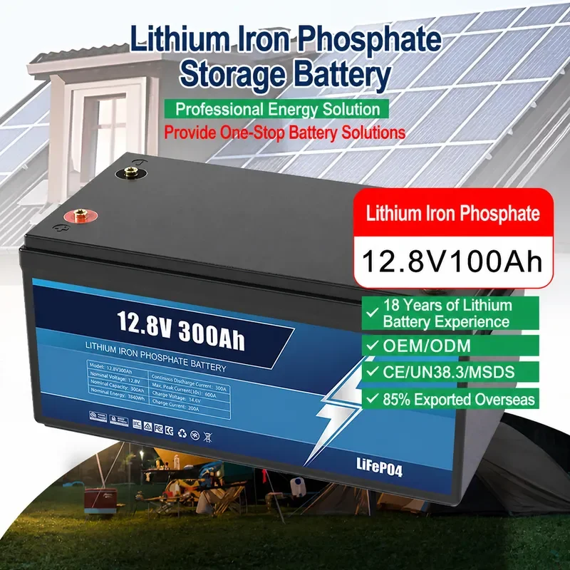 for Customized 12.8V 300Ah Lithium Iron Phosphate Battery Solar Photovoltaic Power Supply Large Capacity Energy Storage