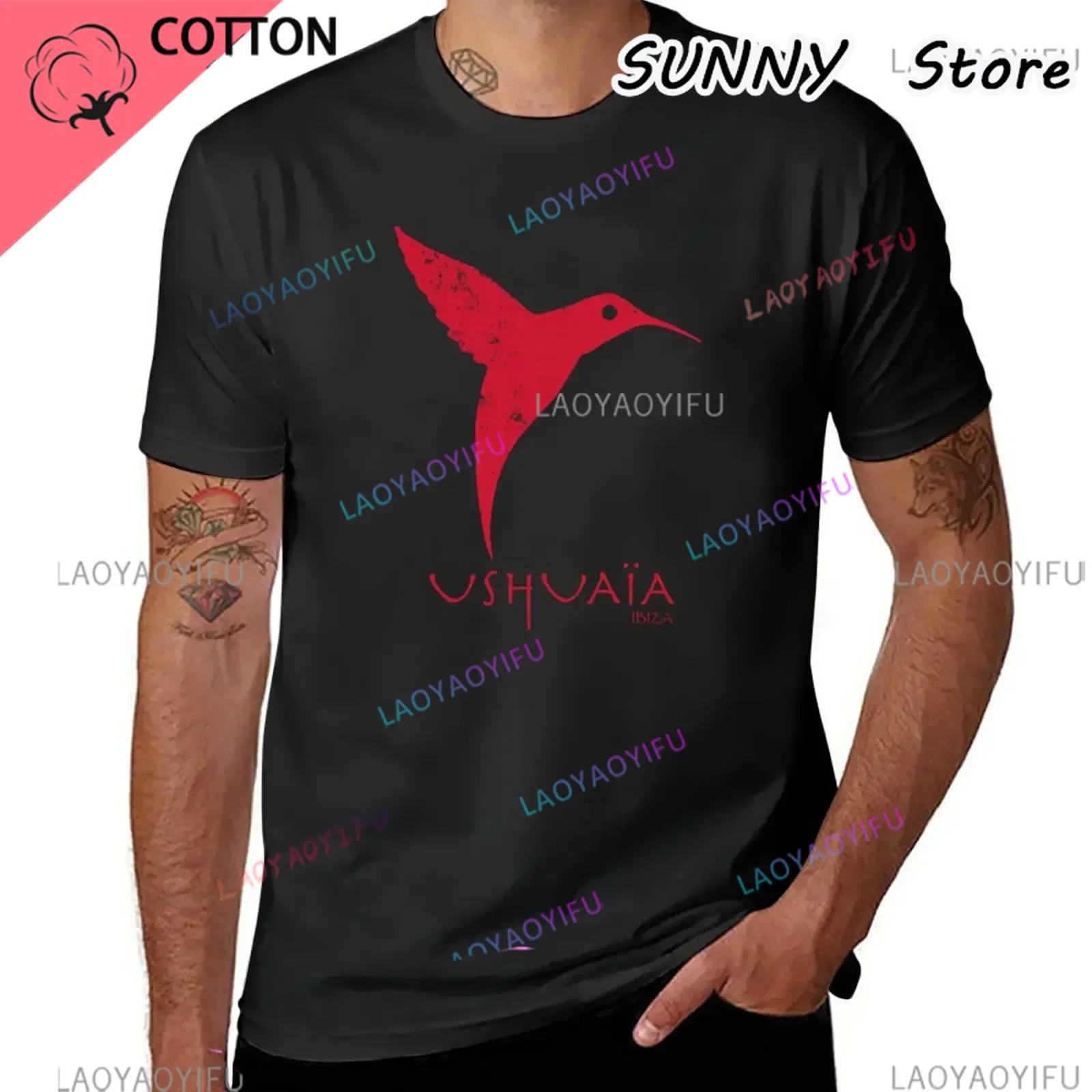 New Ushuaia Ibiza Party T-Shirt quick drying shirt t shirt man animal print shirt for boys vintage clothes Men's cotton t-shirt