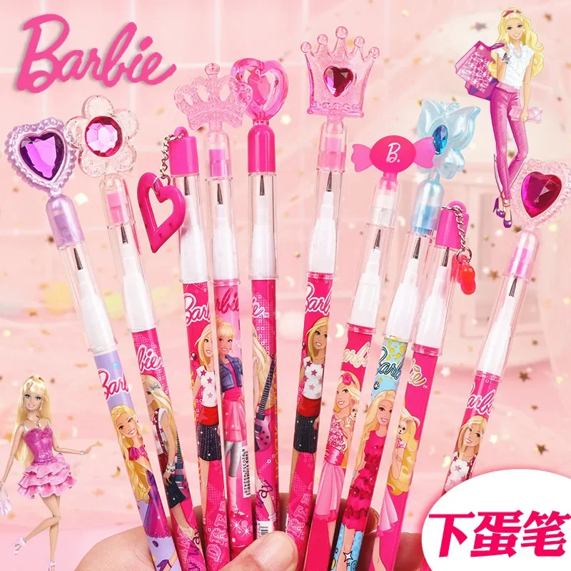 

10Pcs Barbie Pink Mechanical Pencil Kid Cartoon Princess Student Girls Kawaii Pendant Flower Writing Pens Stationery School Gift