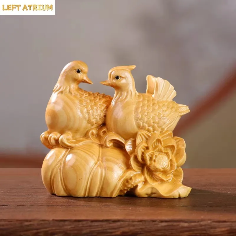 

“Mandarin Ducks of Union” Palm Treasure - Boxwood Carving for Marriage Blessing & Handheld Enjoyment, An Intimate Love Token