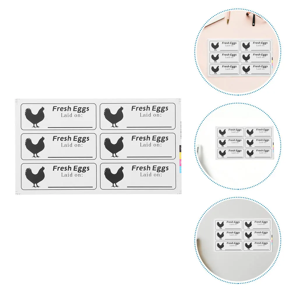 

100 листов записываемые наклейки на картонные наклейки для куриных ферм, самоклеящиеся упаковочные этикетки для свежих яиц, бирки для организации фермы на рынке