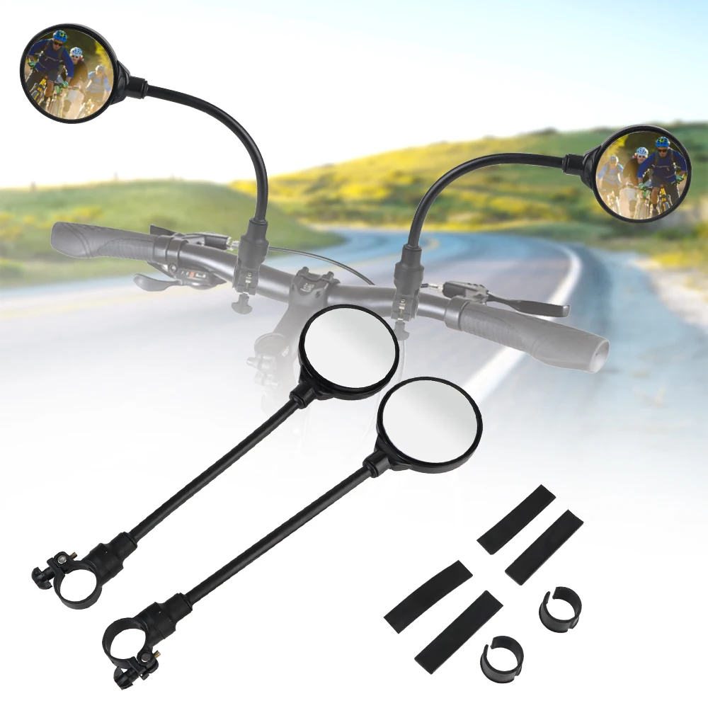 Universal Shockproof Convex Mirror Motorcycle Bike Handlebar Rearview Mirror Wide Angle Rear View Rotatable And Adjustable