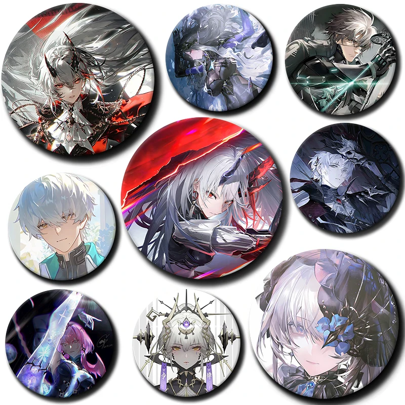 58mm Game Punishing Gray Raven Badge Round Anime Lapel Pins for Backpack Accessories Jewelry Gifts Stylish Ornament Brooches