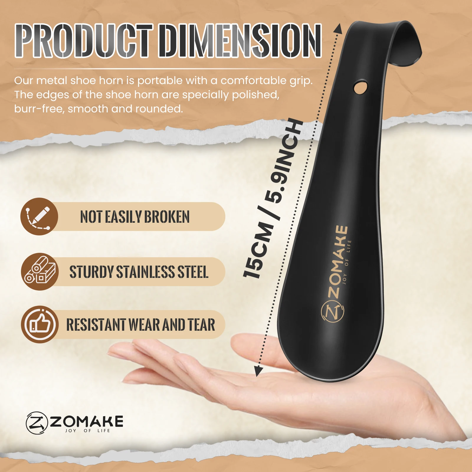 الخريف 16 سنتيمتر قصيرة الفولاذ المقاوم للصدأ لبيسة الحذاء المهنية المحمولة كسول حذاء مساعد هدية الكريسماس مناسبة للأطفال المسنين