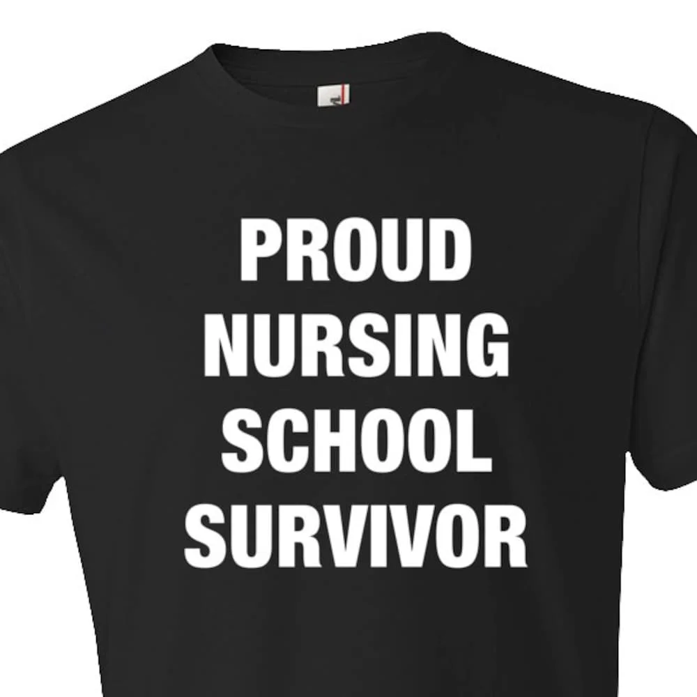 Nursing School Survivor T Shirt Nurse Rn Registered Graduation For Os180