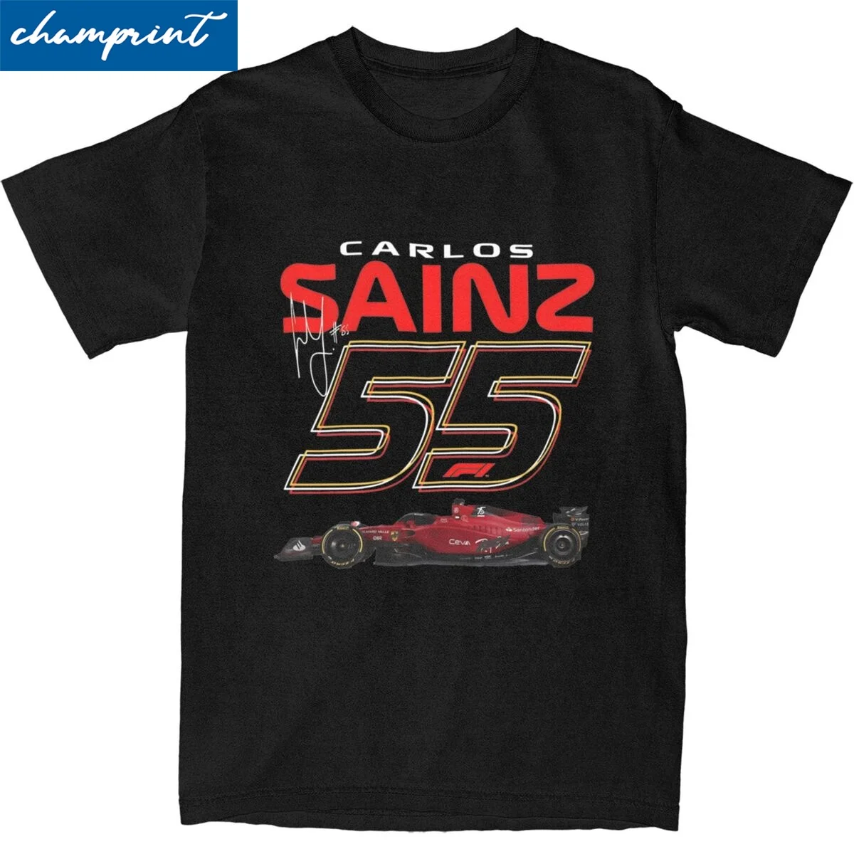 Casual Awesome First Day Carlos Sainz T-Shirt Men's Cotton Short Sleeve Round Neck Summer TopsTops