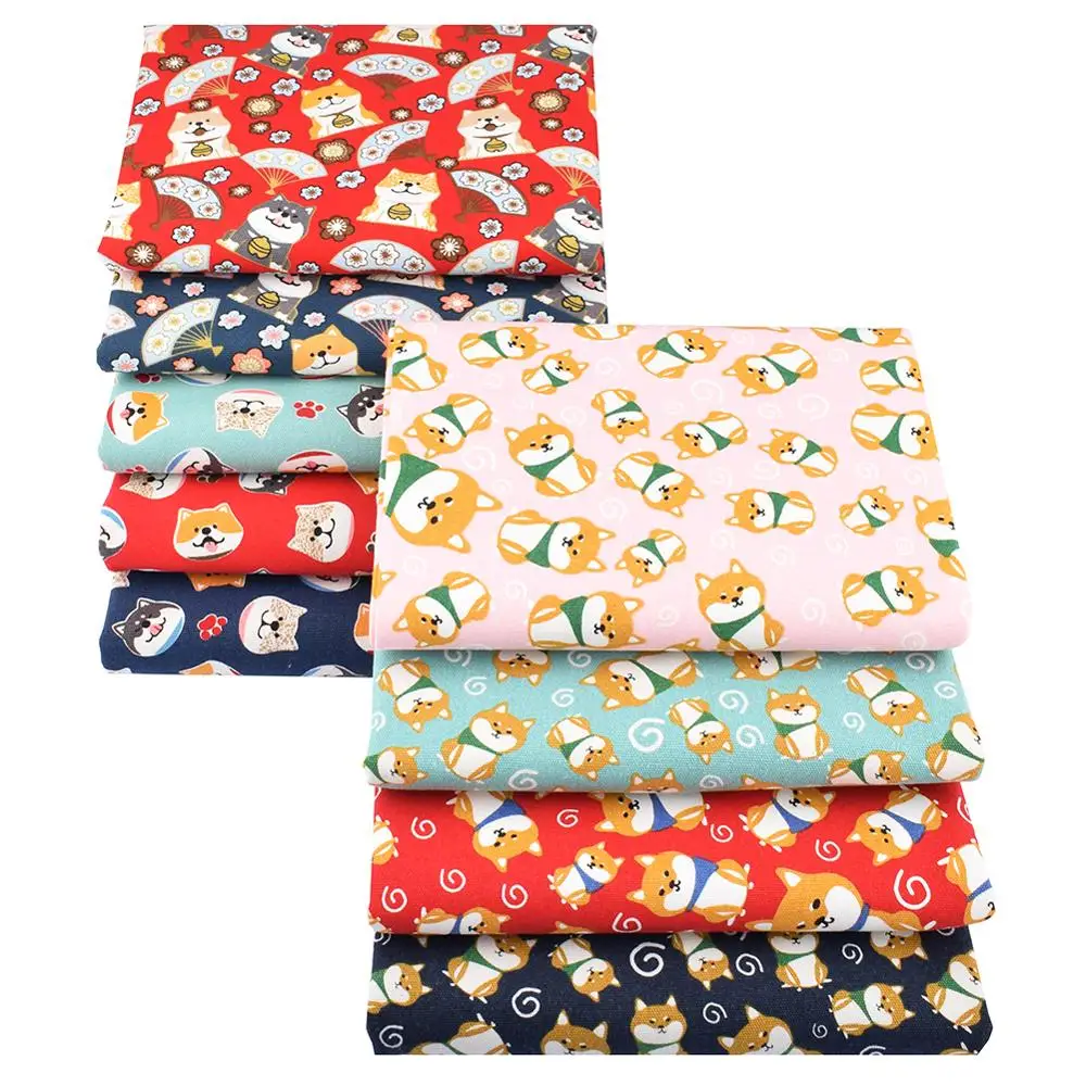 

Chainho, хлопковая парусиновая ткань, материал для шитья своими руками, ткань для подушки, занавеска, чехол для дивана, сумка, милая мультяшная собака и кошка, 15CF30