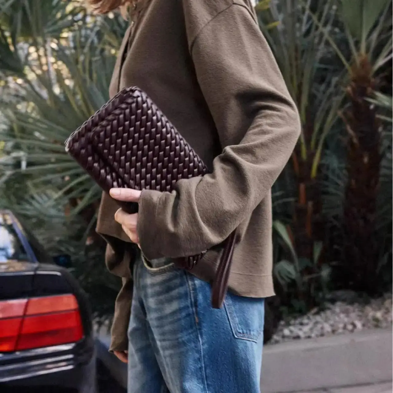 Luxury Designer Pu Leather Wowen Clutch Bag for Women Vintage Flap Shoulder Crossbody Bags Trend Underarm Bag Lady Handbags 2025