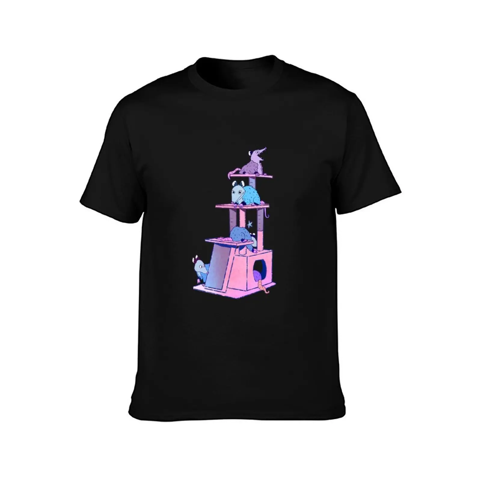 Opossum Cat Tower T-Shirt cotton t shirts high quality T-Shirt