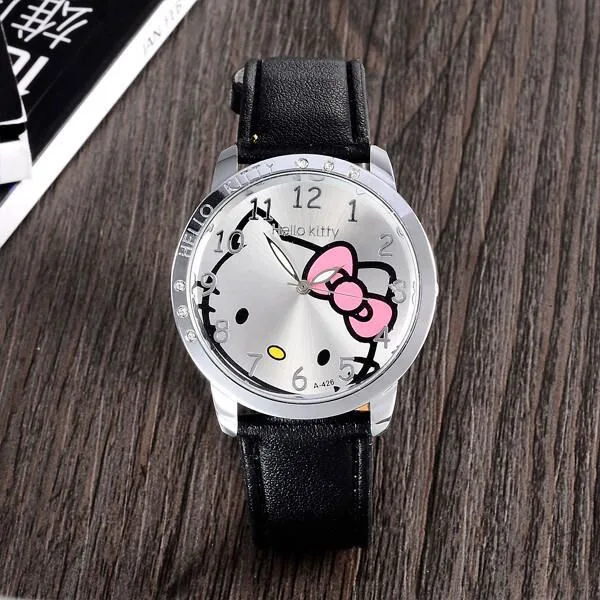 Hello Kitty Sanrio bambini Orologio al quarzo Donna Bambini Casual Impermeabile Kawaii Cartoon Orologi Orologio da polso di moda Regali