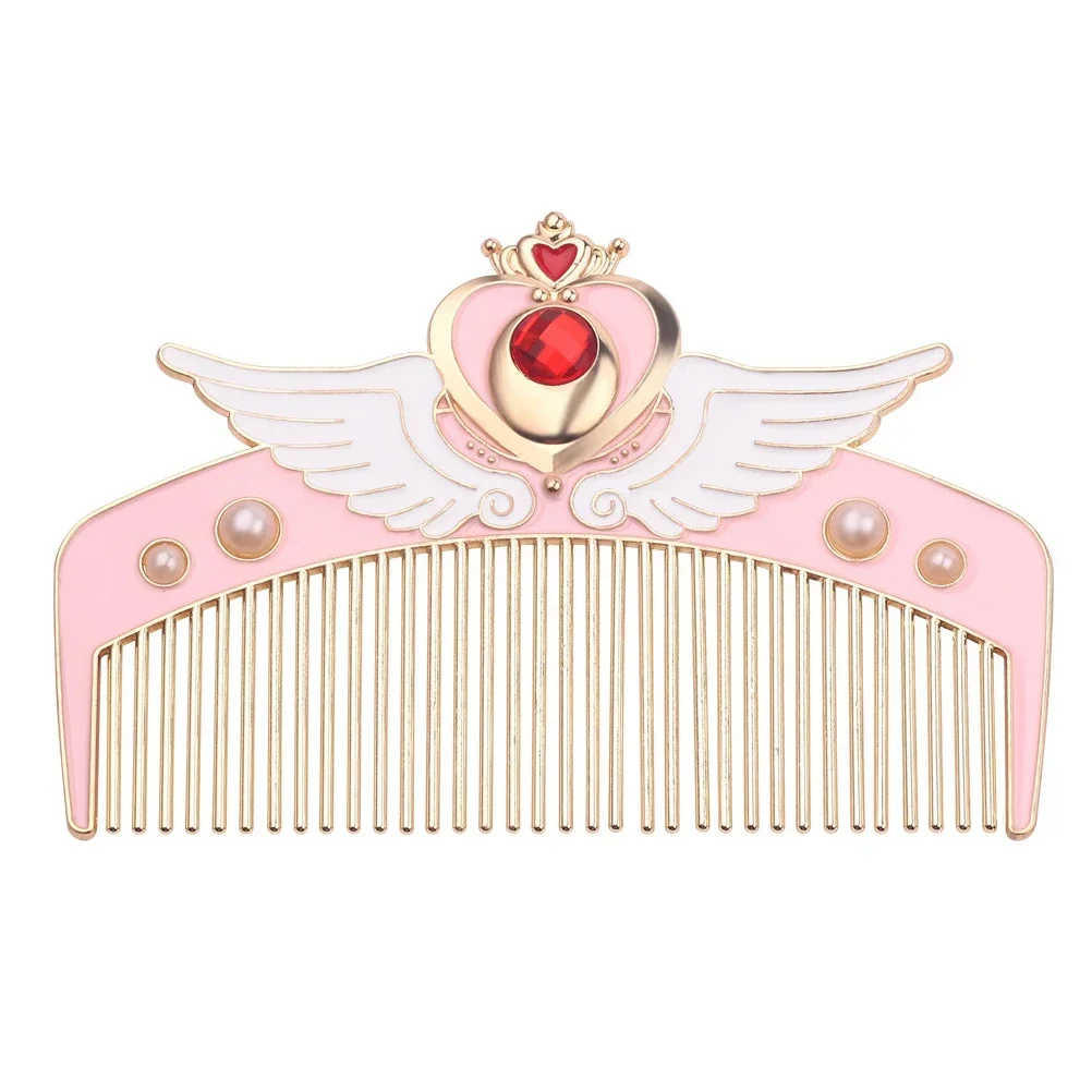 Hairdressing Comb Anime Sailor Moon Cosplay Props Cardcaptor Sakura Pink Woman Cartoon Metal Pettine Originality Gift with Bag