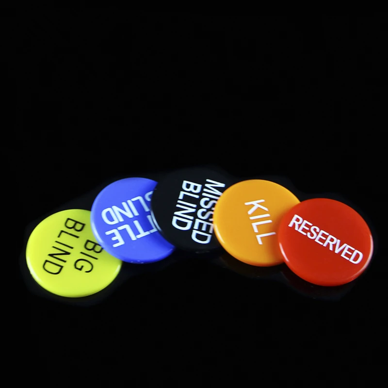 5Pcs Small 3cm/1.18inch Acrylic Round Plastic Dealer Poker Chip Coin Buttons Entertainment game