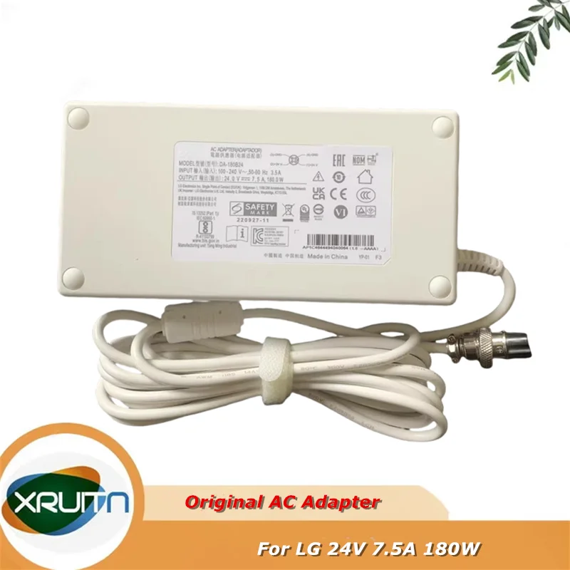 DA-180B24 Original AC Adapter 24V 7.5A 180W Power Charger for LG 32HL714S-W 4K IPS SURGICAL MONITOR 31HN713D-B 31HN713D-B PACS