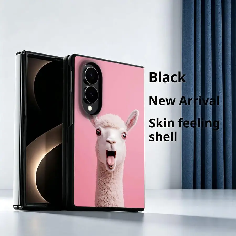 Case for Samsung Galaxy Z Fold 8 ZFold Wide ZFold8 Z Fold8 Wide Luxury Phone Cover Cute Pink Alpaca