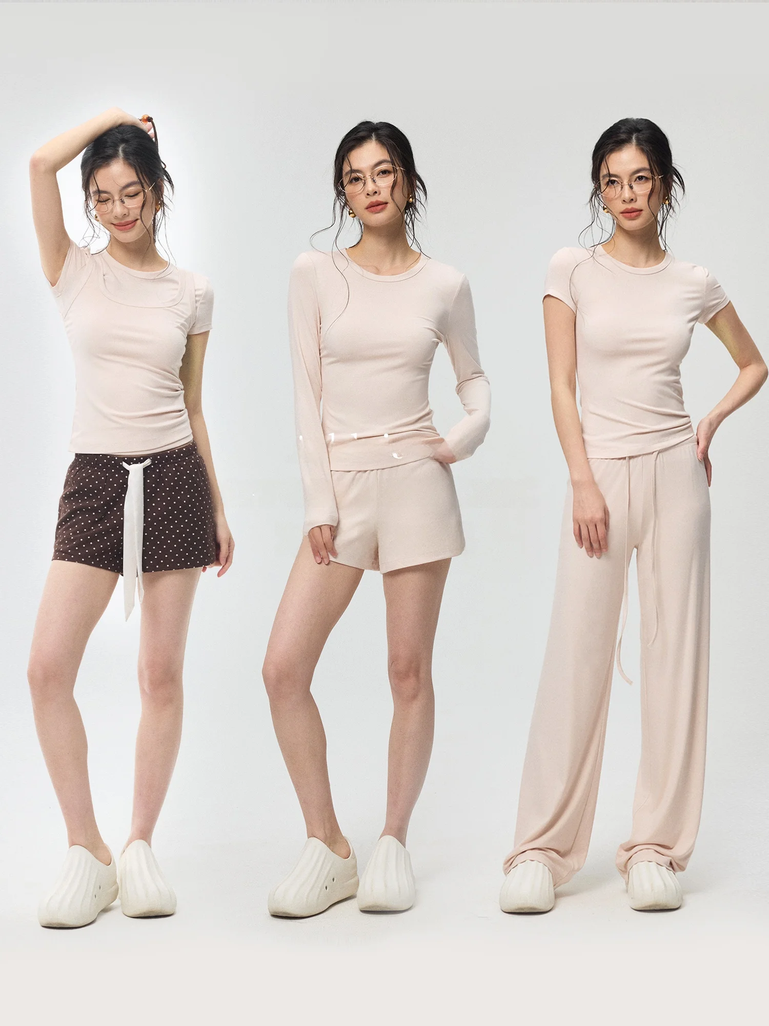 

Комплект ZzZHANG Gentle Overture в стиле Miu: Мягкий, удобный базовый слой (рубашка и брюки) для женщин, повседневная спортивная одежда премиум-класса