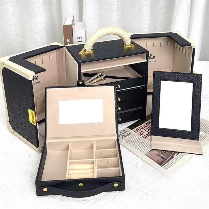 Luxury Jewelry Box for Rings Necklaces Bracelets Large Capacity Jewelry Organizer Boxes Women Exquisite Jewellery Storage Box