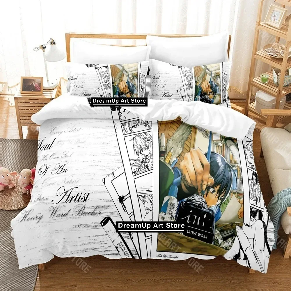 

Комплект постельного белья Bakuman с 3D принтом, одинарный, полный, королевский размер, комплект постельного белья для взрослых и детей, пододеяльник для спальни, 3D-принт, простыня в стиле аниме