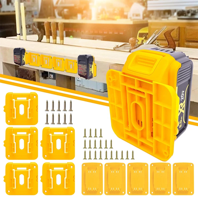 5/10 Pack Battery Storage Rack Machine Holder for Dewalt 14.4V 18V Li-ion Battery Wall Mount Tool Bracket Power Tool Accessorie