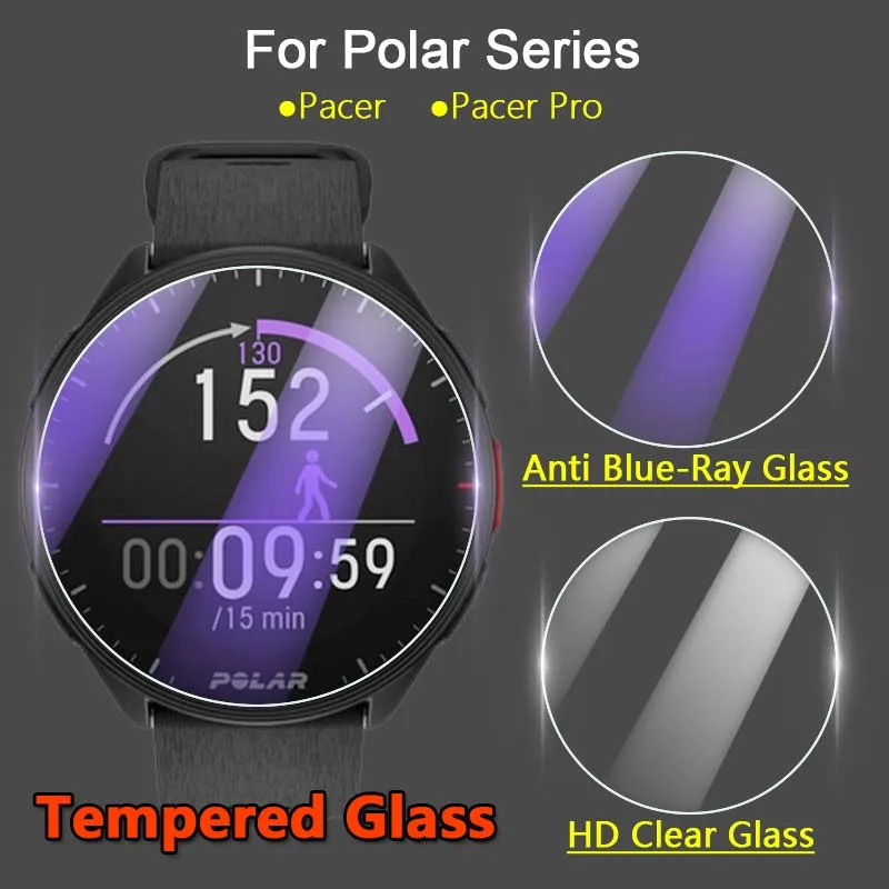 5Pcs Screen Protector For Polar Pacer / Pro Smart Watch 2.5D 9H Ultra Clear / Anti Blue-Ray Tempered Glass Protective Film