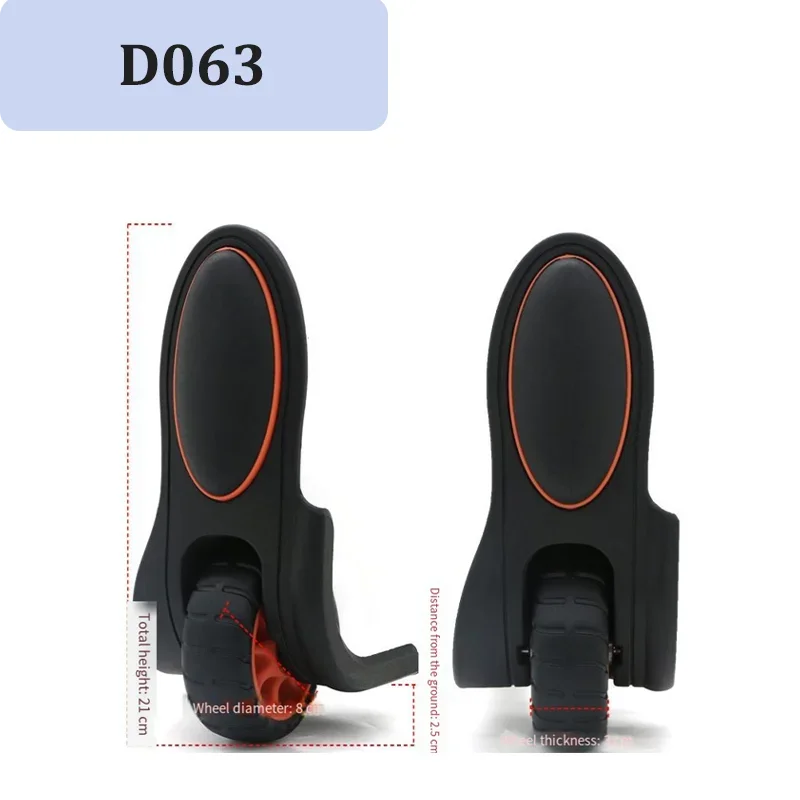 For D063 Universal Suitcase Wheels 360° Rotation TPU Mute Heavy Duty Travel Luggage Repair Accessories
