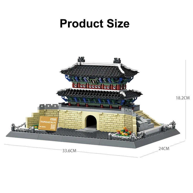 900PCS Chongli Gate of Seoul Korea Building Blocks World Famous Architecture Bricks City Street View Toys Gifts For Children