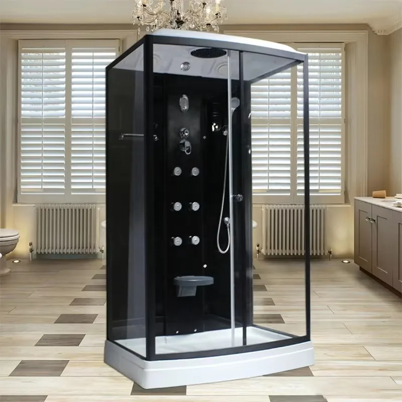 Customization Factory Price Indoor Rectangle/Square Waterproof Steam Shower Sauna Cabin with Whirlpool Massage for Bathroom