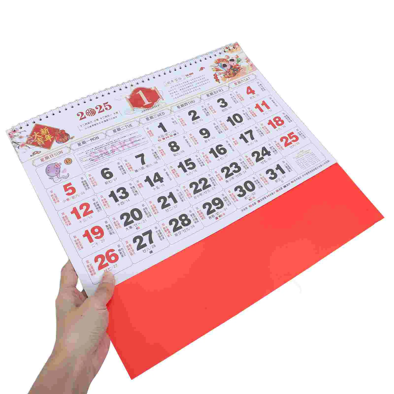 Jaar van de Slang Wandkalender Kantoor Hangend Scrollpapier 2025 Decoratie Maandelijks