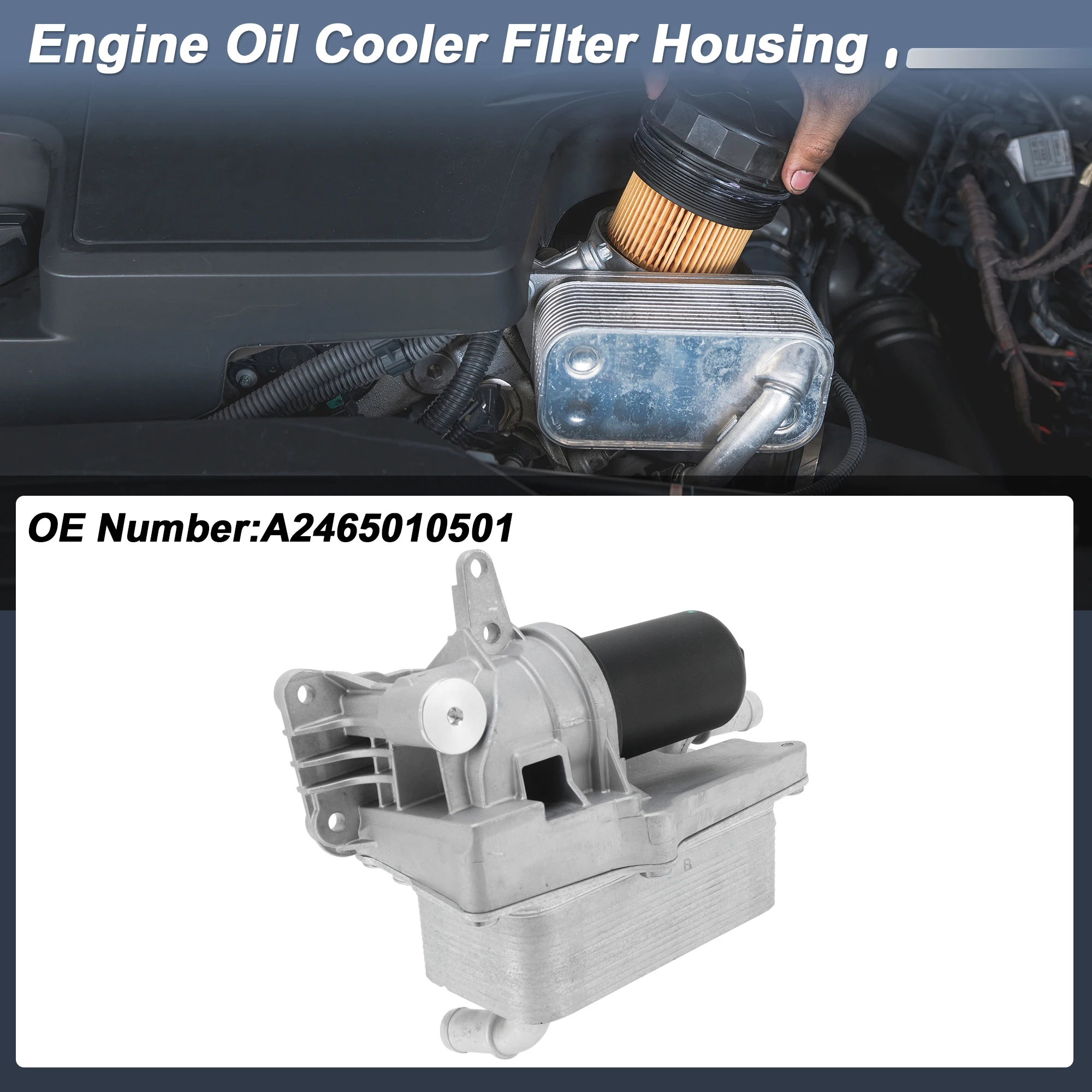 

Корпус масляного фильтра двигателя UXCELL для Mercedes-Benz A220 A250 L4 2,0 л 19, No A2465010501