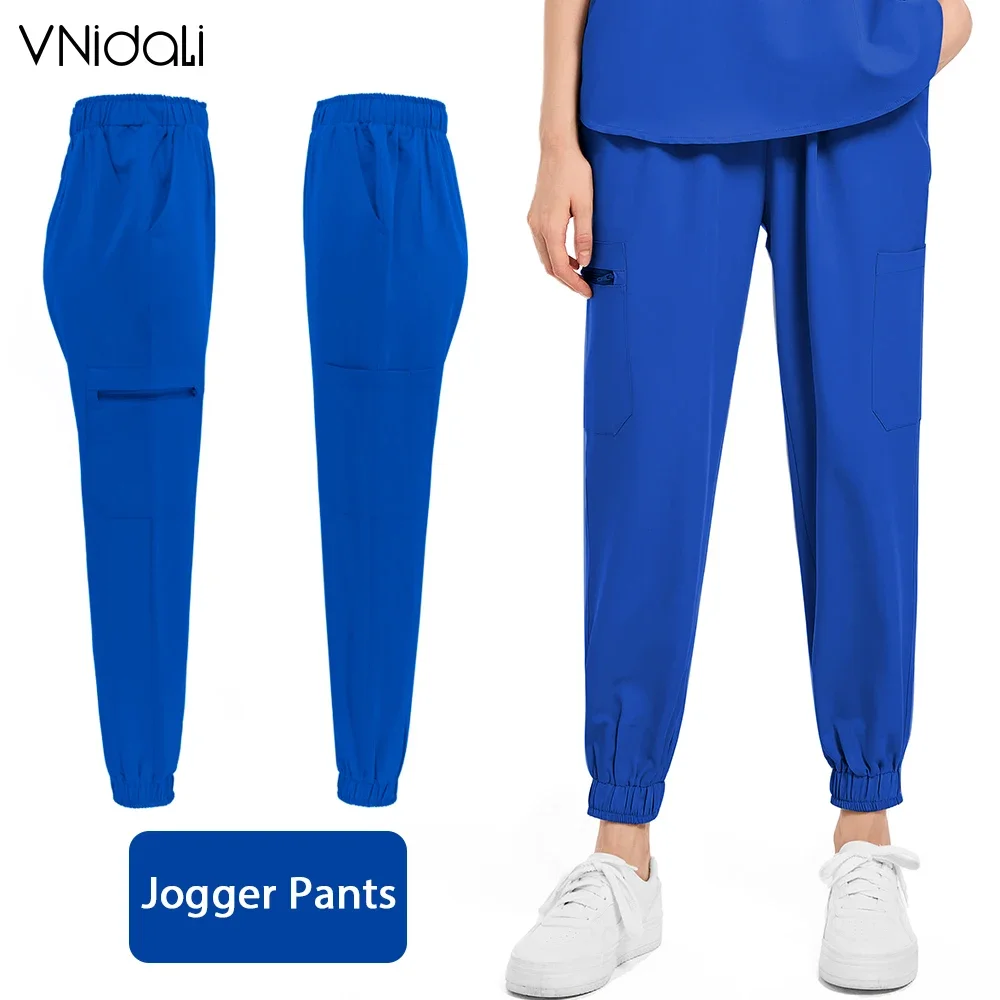 elastic soft scrub jogger pants medical uniforms women 7 colores XS - XXL nursing pants pet hospital working clothes bottoms