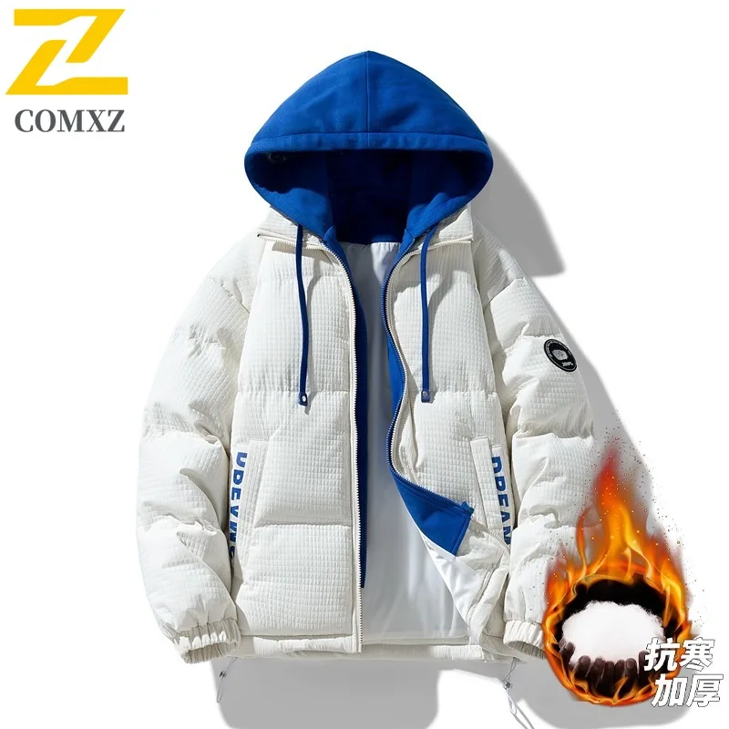 

COMXZ 2025 Winter Two Piece Hooded Puffer Jacket Mens Trendy Coat 778