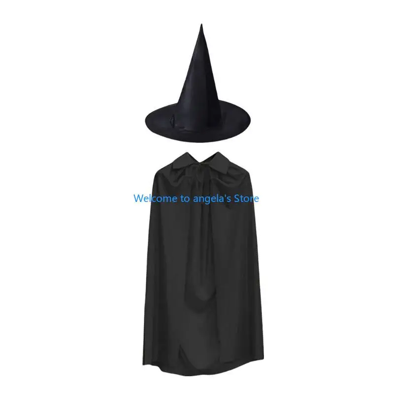 

X4YC Halloween Cloak Costume Witch Cloak Costume Witch Hat for Women Men Halloween