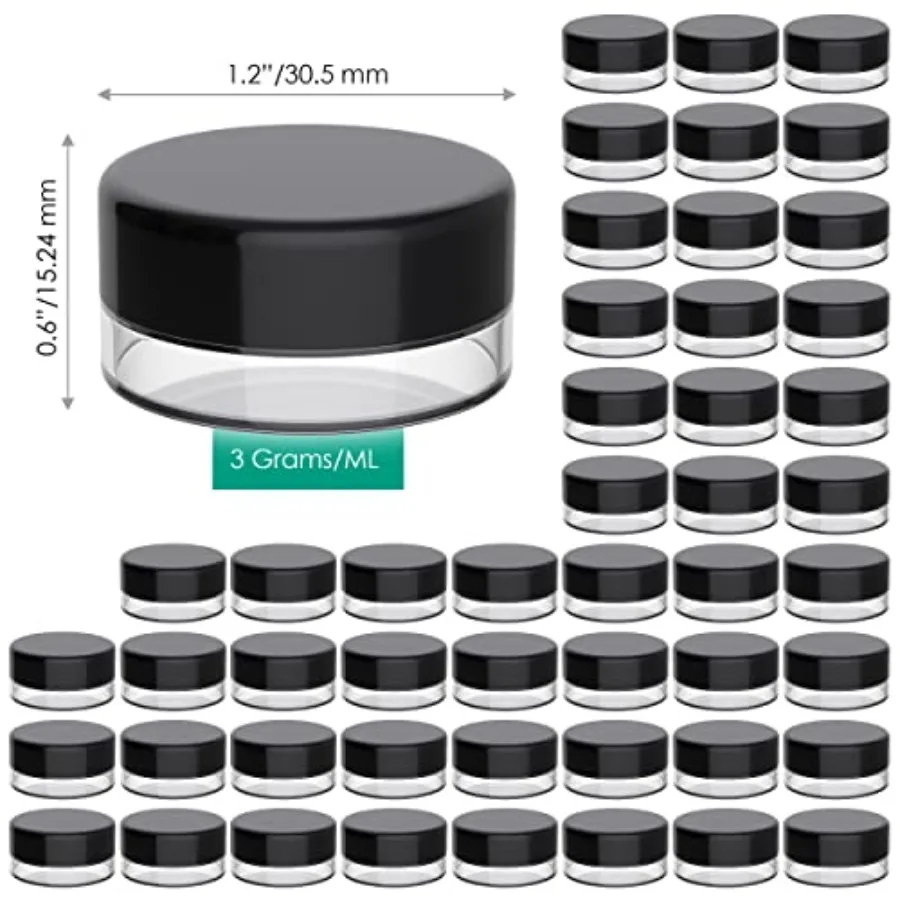 Sample Containers, Lip Balm Containers, Sample Jars, Mini Jars with Lids, Small, Empty for Makeup, Powder, Gloss, Cosmetic, Tin