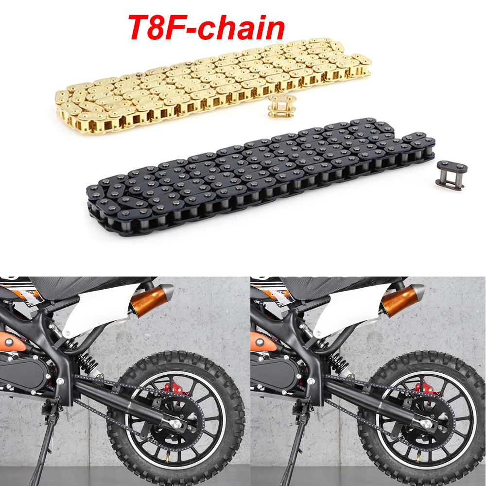 

T8F Chain Motorcycle Chain with Spare Master Link for Mini Dirt Bike Quad ATV 47cc 49cc Mini Moto Pocket Bikes Motorcycle Parts