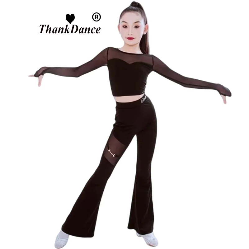 زي تدريب الرقص اللاتيني للفتيات، ملابس أداء للأطفال تشا تشا، ملابس ممارسة اللوائح المنافسة للأطفال للفتيات #6