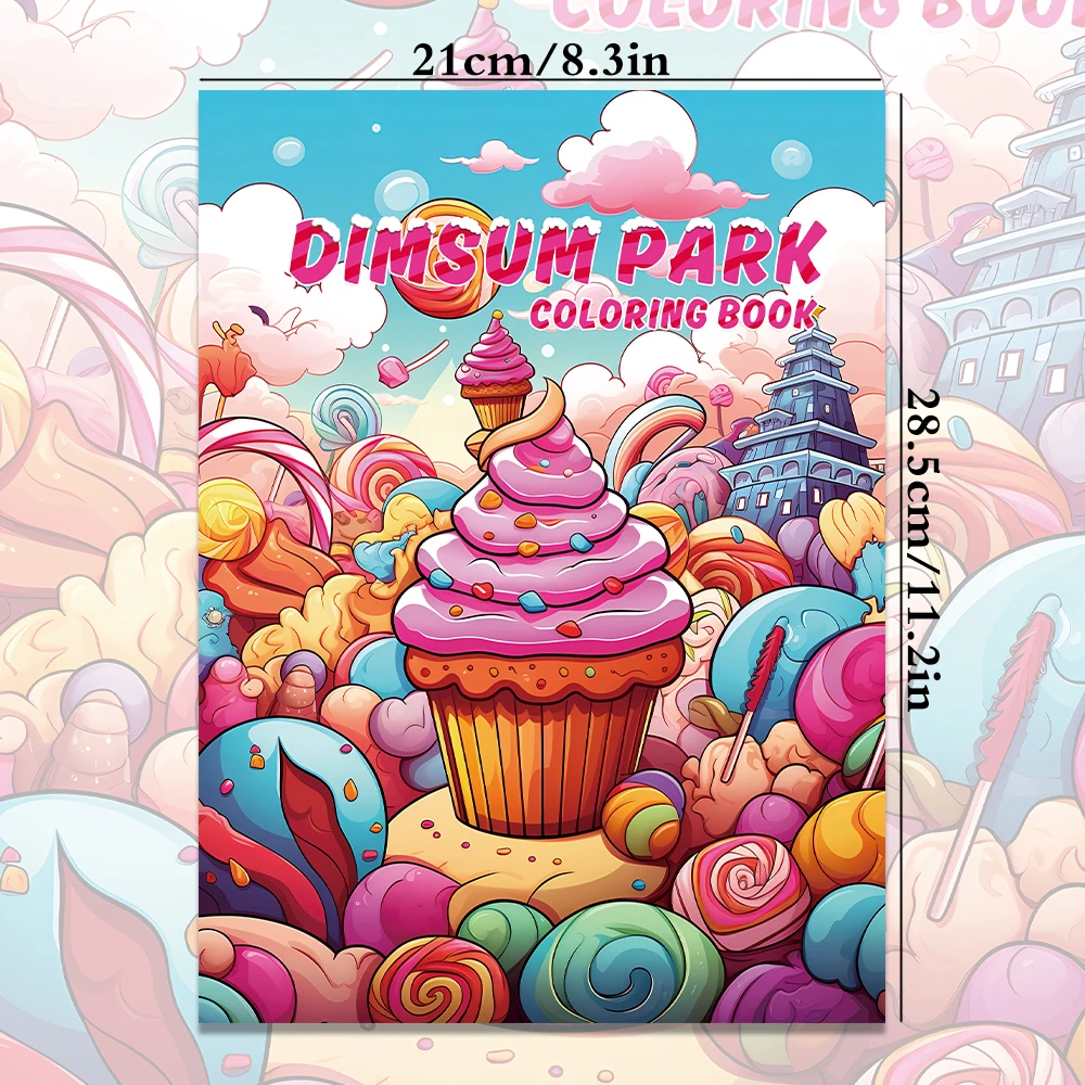 1pc, Dessert Coloring Book, Teenagers Coloring Book, 39 Different Patterns, 100gsm Thick Paper, Stress Relief, Birthday Gift