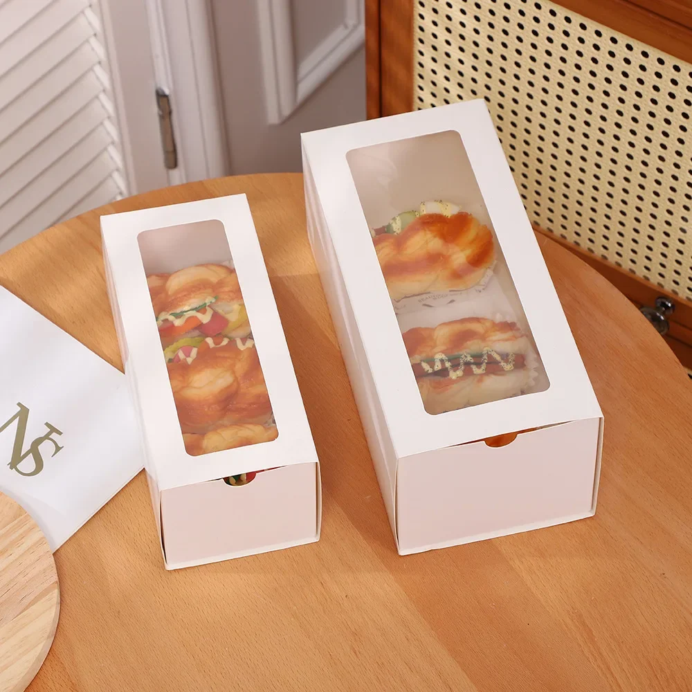 10pcs Transparent Window Drawer Packaging Boxes for Wedding Birthday Cake Party Cookies Baking Paper Box LOGO Gift Box