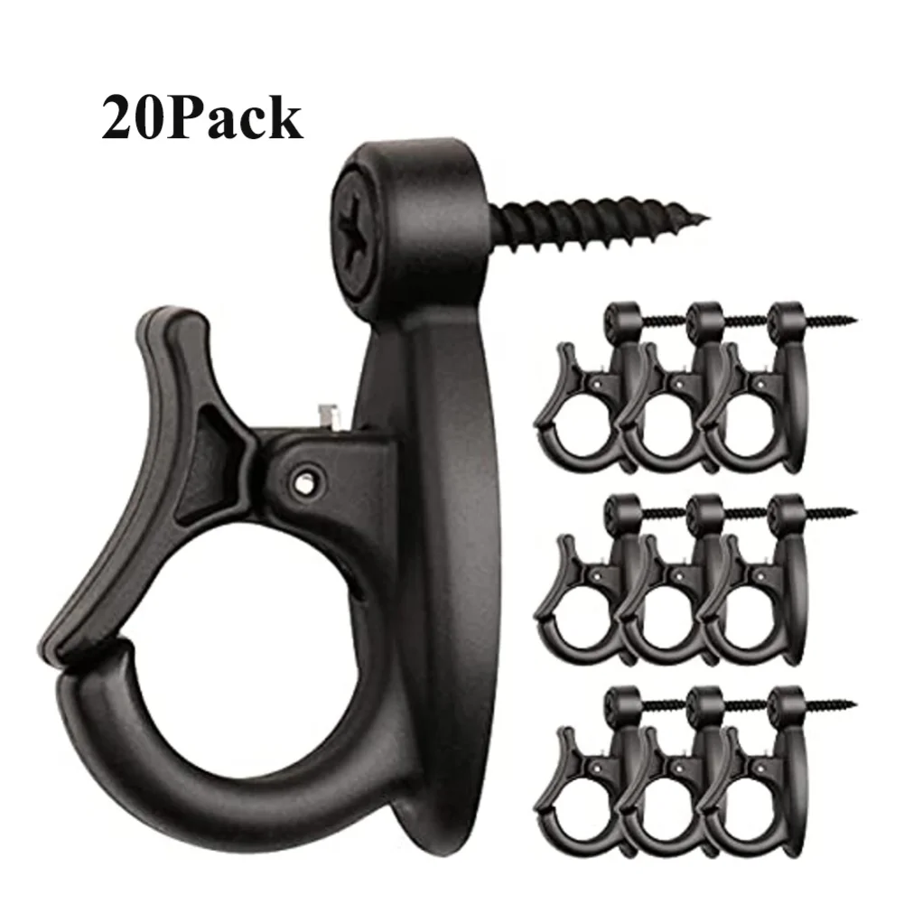 20pcs Black Lamp Hook String Lamp Hook Screw-in Hook Used To Hang String Lights and Wires/Plants/Wind Chimes