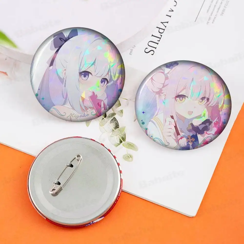Game Blue Archive TSUKIYUKI MIYAKO  Creator Tinplate Pin Button Custom Role school Brooch Cartoon Collar Badge Jewelry Gift Fans