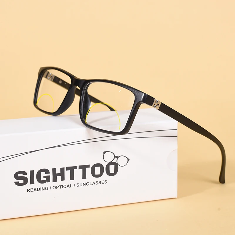 Bifokale Linsen Progressive Multifokus-Lesebrille für Männer Anti-Blaulicht Nah-Fern-Lesebrille Metall Gafas + 100 + 200 + 300