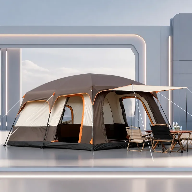 for Multi-person Large Tent Outdoor Two Bedrooms One Living Room Thickened Explosion-proof Rainproof Windproof Waterproof