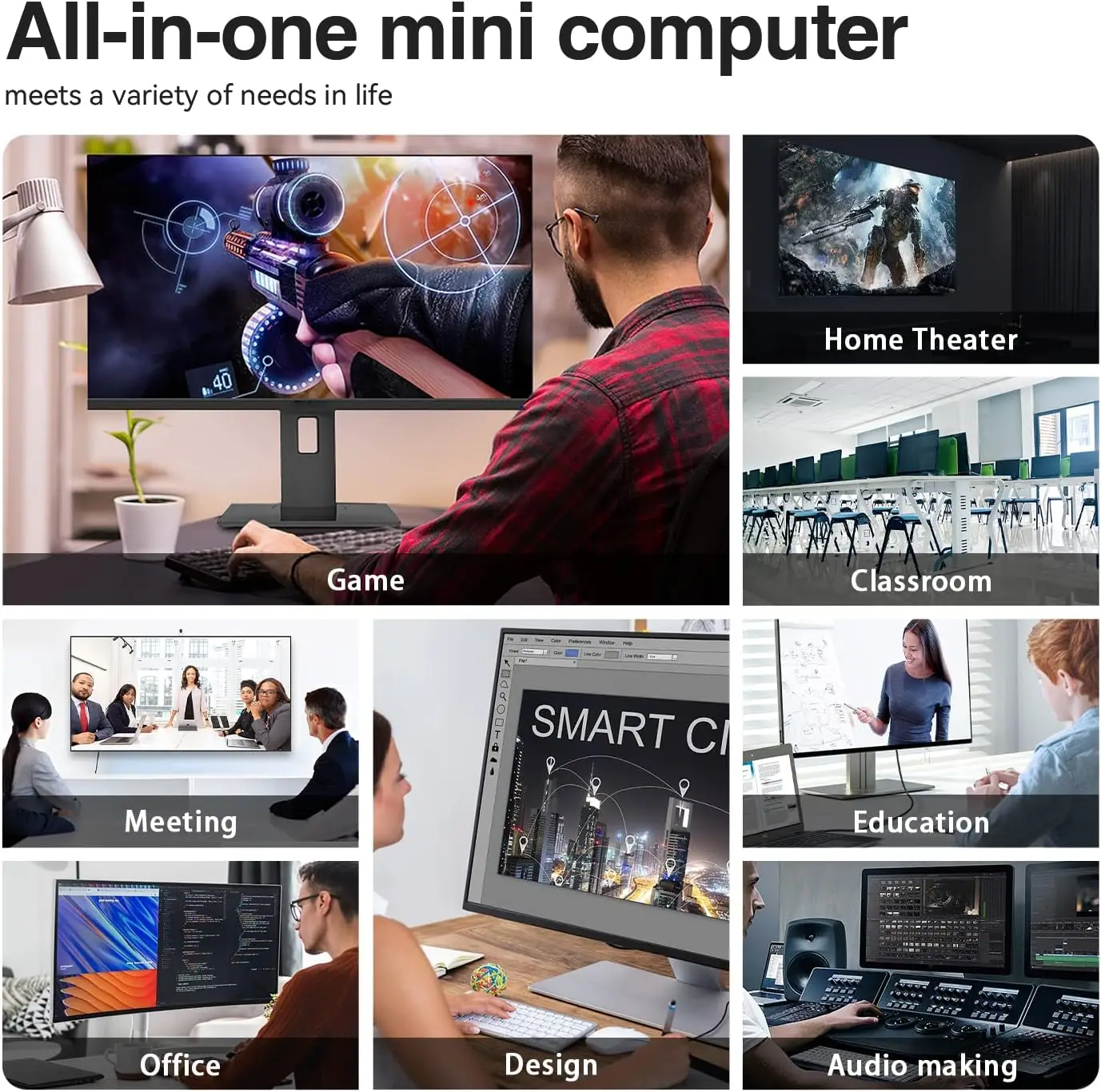 كمبيوتر صغير 5 5500U (6 النوى، 12 خيط) 16 جيجابايت DDR4 500 جيجابايت M.2 NVME (بحد أقصى 2200 ميجابايت/ثانية) SSD، S5 أجهزة كمبيوتر مكتبية صغيرة OS 11 Pro #5