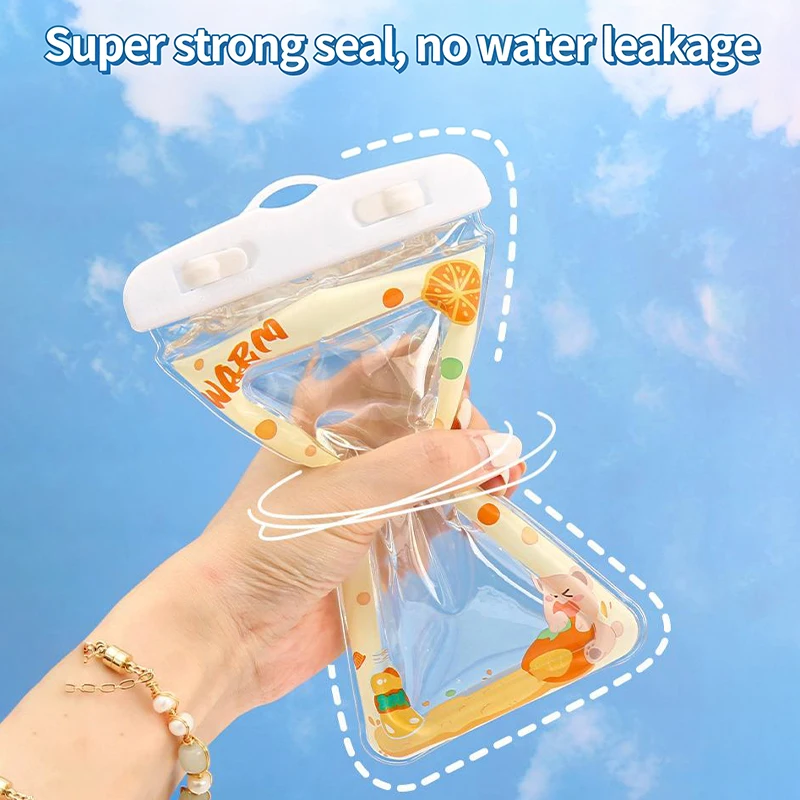 【Happy】Cartoon Waterproof Phone Case With Touchscreen Airbag Water Festival Neck Protector. be used for sizes below 6.67 inches! view 3